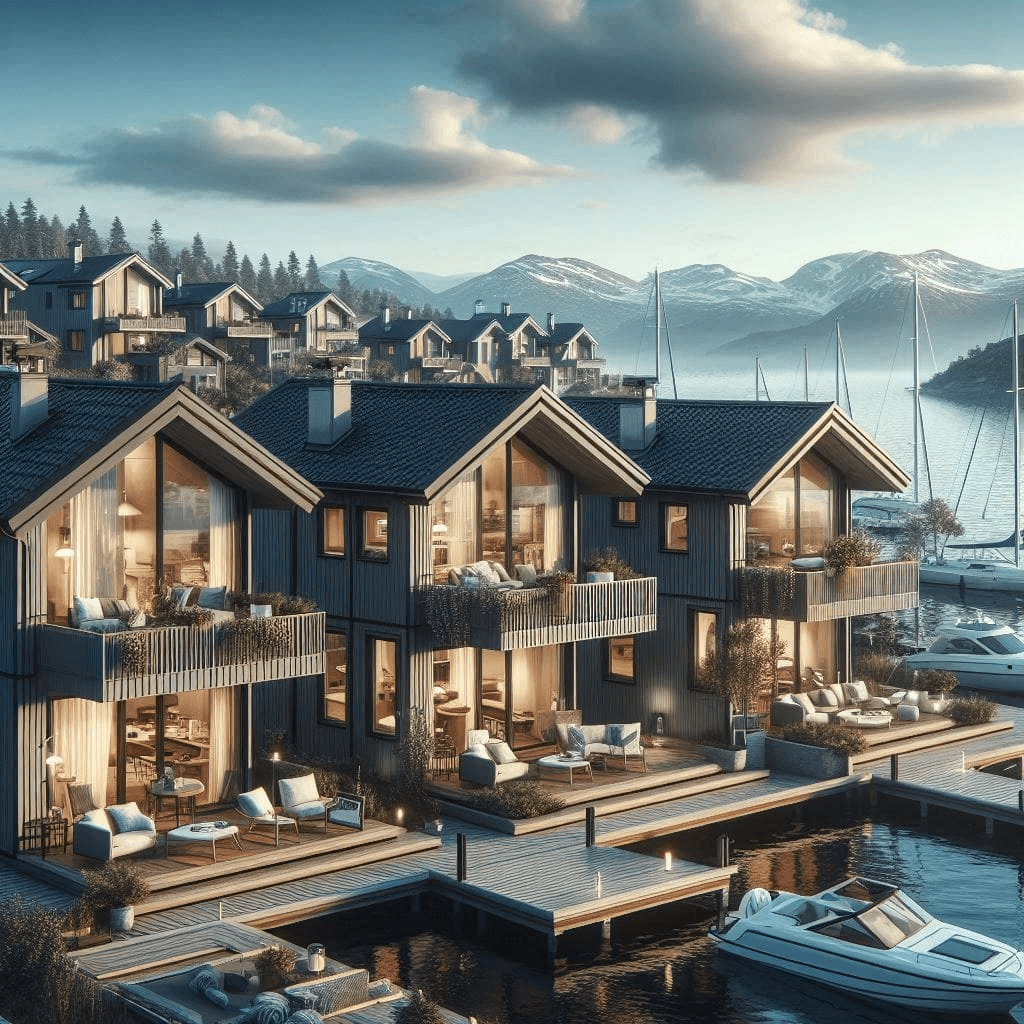 Modern eco-home exterior in Hurdal